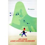 1950s Aer Lingus poster A poster designed by Tom Eckersley, advertising Aer Lingus' European routes,
