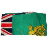 19th century, green ensign, a flag used by some Irish merchant shipping. A green flag, Union flag to