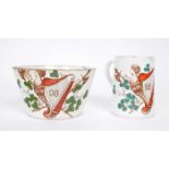 1798-1898 Commemorative sugar bowl and cream jug. A creamware sugar bowl & cream jug, transfer