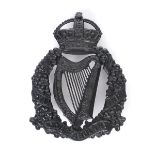 1902-1922 Royal Irish Constabulary, night helmet plate. A blackened-bronze other ranks' helmet