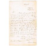 1843, December 1, letter from Thomas Moore and engraving. A one-page letter to a correspondent in