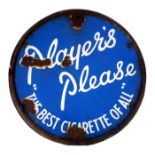 Players Please double-sided enamel sign A royal-blue, circular, enamel sign, 'Players Please - The