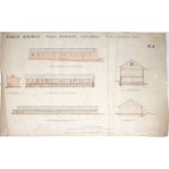 1892, Royal (Collins) Barracks Architectural drawings, Esplanade. Pen and wash architect's