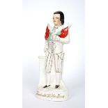 A 19th century Staffordshire figure of Theobald Wolfe Tone. The slip-cast figure depicting Wolfe