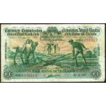 Currency Commission Consolidated Banknote 'Ploughman' Bank of Ireland One Pound 8-2-37 65BA