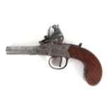 Scottish flintlock muff pistol by Gourlay, Glasgow. A late 18th century flintlock muff pistol with
