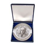 Erskine Childers silver commemorative plate A commemorative silver plate, the central reserve with