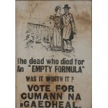 1927 General Election, Cumman na nGaedheal election poster. A black and white poster depicting