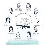 1981 Hunger Strike commemorative plaque A frosted glass plaque commemorating the ten participants in