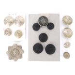 Irish police collection, uniform buttons and badges Six Royal Irish Constabulary tunic buttons, four