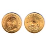 South Africa. Gold Krugerrand, 1976. Extremely fine, 32gm 24ct gold.