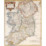 1695 The Kingdom of Ireland, by Robert Morden. A hand-coloured, engraved map, from Camden's