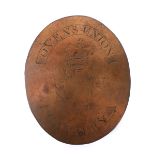 1790s Ovens Union Cavalry Cross Belt plate, copper.