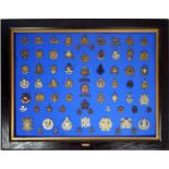 Canadian Army Regiments, collection of badges 72 badges and insignia, framed. 14½ x 31½in. (36.83
