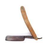 Royal Irish Constabulary, policeman's razor An open razor with laminated wooden handle, the blade