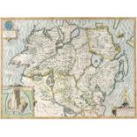 Early 17th century, map of Ulster by John Speed. John Speed 17th Century engraved and hand-