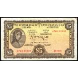 Central Bank 'Lady Lavery' Five Pounds, 1954-1955, Redmond signature. Includes 3-5-54 (10) and 24-