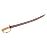 Late 17th century British infantry officer's hanger. The single-fullered, curved blade with