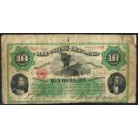 The Irish Republic, Ten Dollars "National Bond", issued by the Fenians, 1866. Numbered 3999-21999,