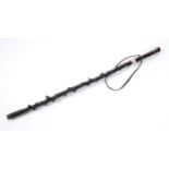 Cork Parnellite MP's blackthorn stick A blackthorn walking stick, iron-shod and mounted with a