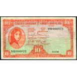 Currency Commission 'Lady Lavery' Ten Shillings collection 1938-68 5-3-38, fine, 22-11-45, tear