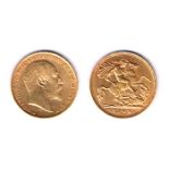 Edward VII gold half sovereigns 1906 and 1910. Very fine (2).