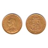 Half sovereigns, Victoria, Edward VII and George V. 1890 shield reverse, Jubilee head, 1902 and