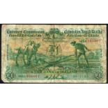 Currency Commission Consolidated Banknote 'Ploughman' Bank of Ireland One Pound, 10-1-39 90BA048007,