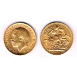 George V gold sovereigns 1911, 1913 and 1914 Fine to very fine. (3)