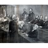 1880 Trial of the Irish Land Leaguers. An uncoloured print of Parnell, Sexton, Biggar and O'Sullivan