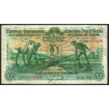 Currency Commission Consolidated Banknote 'Ploughman' Hibernian Bank One Pound 6-11-35 14HA