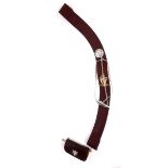 Royal Irish Rangers cross belt and pouch. A brown leather cross belt with nickle-plated whistle on
