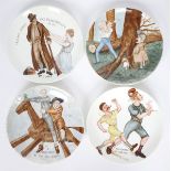 1870s and 1880s Political cartoons hand painted on porcelain plates. Reproduced from Punch, An