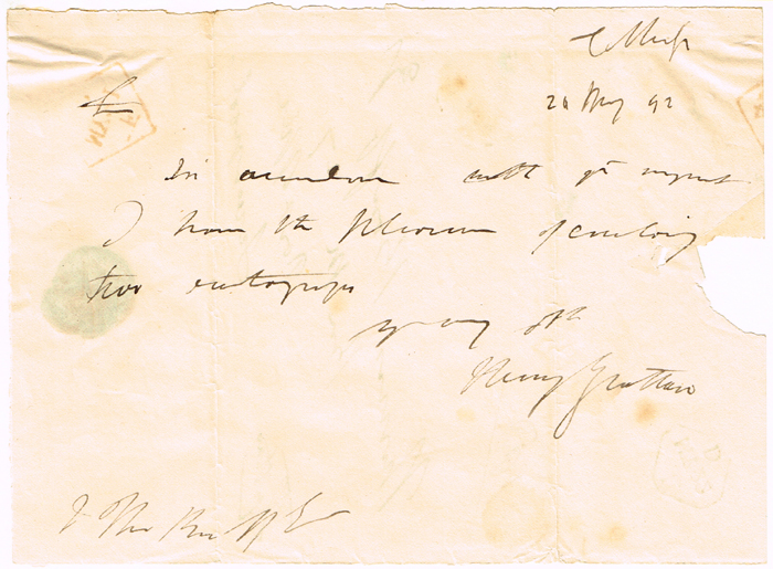 1792, May 20 Henry Grattan, signed autograph letter.