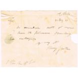 1792, May 20 Henry Grattan, signed autograph letter.