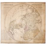 1740 L' Hemisphere Septentrional pour voir plus distinctement les Terres Arctiques. By Guillaume
