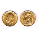 George V gold sovereigns, 1912 and 1917. Very fine (2).