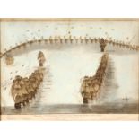 1805 Battle of Trafalgar, print of Nelson's disposition of ships. After Robert Dodd (1748-1816), a