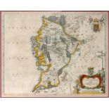 1654 Map of Connaught by Joan Bleau. A hand-coloured, engraved map of 'Connachtia Vulgo Connaughty',