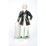 19th century Staffordshire figure of William Ewart Gladstone A slip-cast figure of the Victorian