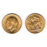 George V gold sovereigns, 1911, 1912 and 1913. Fine to very fine. (3)