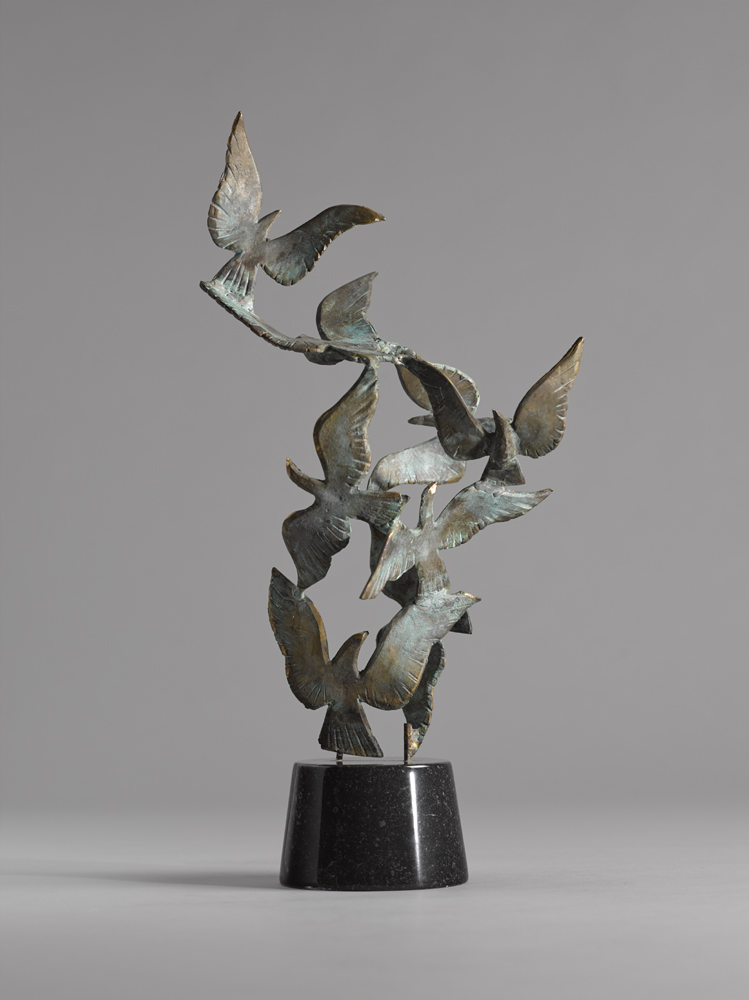 John Behan RHA (b.1938) FLIGHT OF BIRDS bronze 20 x 12in. (50.80 x 30.48cm)