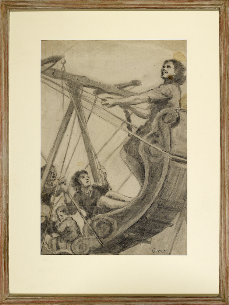 William Conor OBE RHA RUA ROI (1881-1968) SWING BOAT pencil signed lower right 19 x 13in. (48.26 x - Image 2 of 3