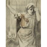 William Conor OBE RHA RUA ROI (1881-1968) MOTHER AND CHILD pencil signed lower right; with pencil