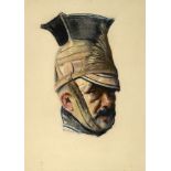 Seán Keating PRHA HRA HRSA (1889-1977) MAN IN HELMET chalk signed lower left 20¼ x 14¾in. (51.44 x