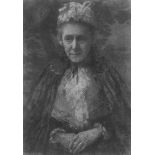 Paul Henry RHA (1876-1958) PORTRAIT OF AN ELDERLY LADY, c.1904-1905 charcoal signed lower left 21½ x
