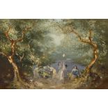 George Russell ("Æ") (1867-1935) GIRLS PLAYING IN THE WOODS oil on canvas 20½ x 31½in. (52.07 x 80.