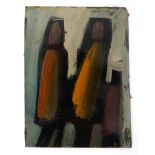 Markey Robinson (1918-1999) UNTITLED (THREE FIGURES I) oil on board; (unframed) signed with initials
