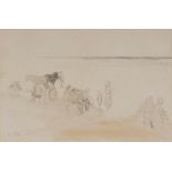 Tom Carr HRHA HRUA ARWS (1909-1999) STRAND pencil and wash signed lower left 6¾ x 10¼in. (17.15 x