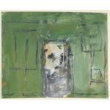 Basil Blackshaw HRHA RUA (1932-2016) GREEN HOUSE oil on paper 5¾ x 7in. (14.61 x 17.78cm) Acquired
